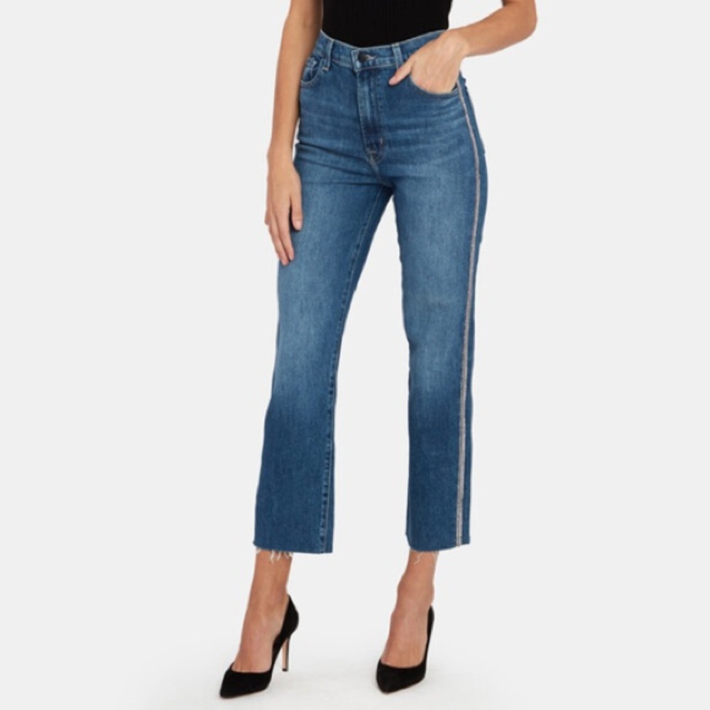 J Brand Jules High Rise Denim Jeans Rhinestones 27